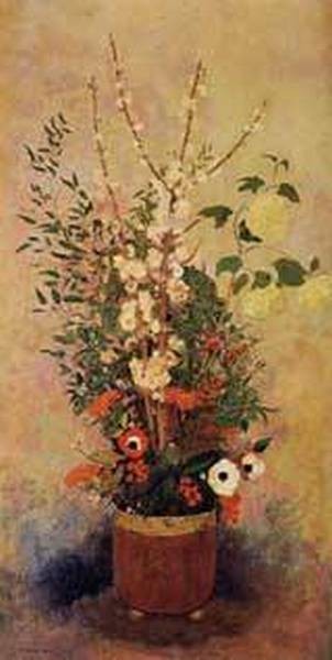Vase of Flowers with Branches of a Flowering Apple Tree 1905 1906
